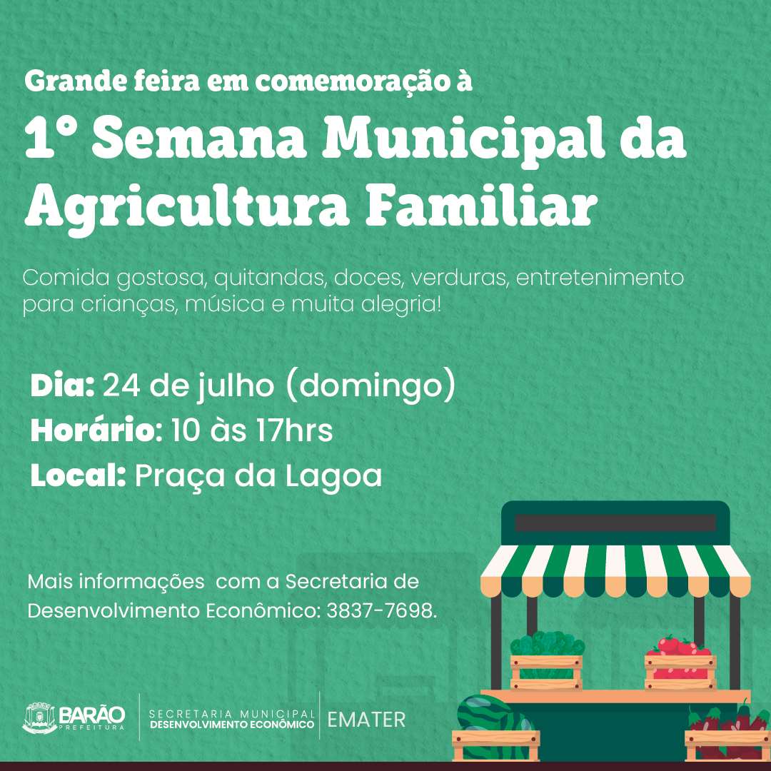 Feira da Agricultura Familiar acontece até sábado (09), na Lagoa