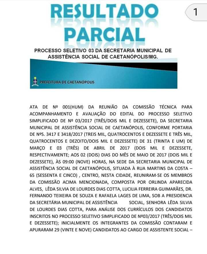 Prefeitura Municipal Caetanópolis - QUE EXEMPLO!