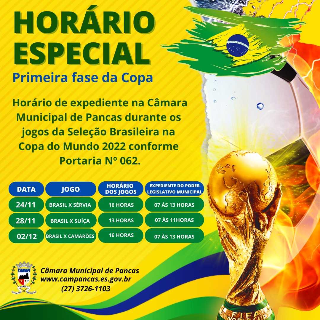 Câmara de Vereadores define Horário Especial para Jogos do Brasil na Copa  2022 – CAMARA MUNICIPAL DE JAGUARE – ES