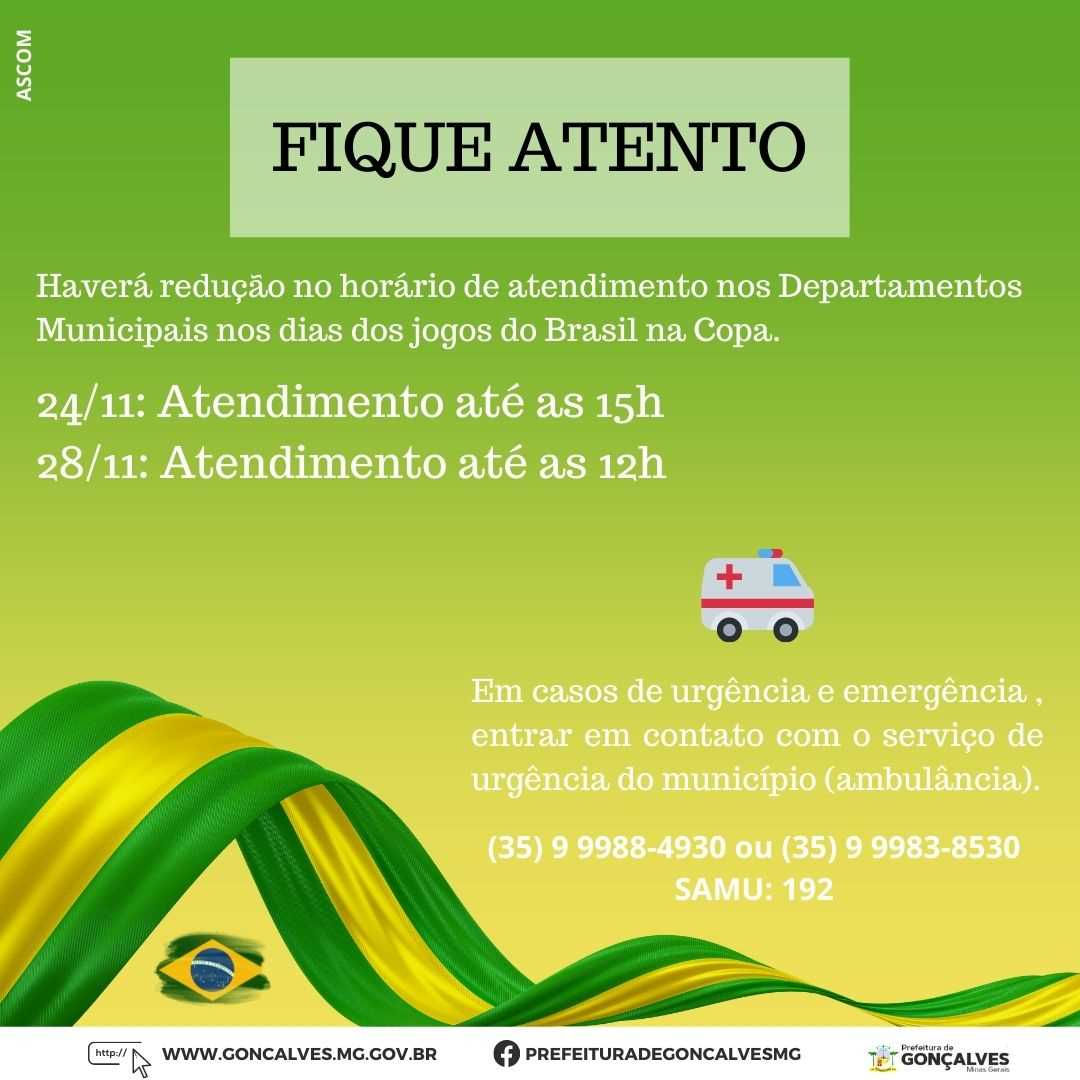 Prefeitura de Xavantina altera horários de atendimento em dias de jogos da  seleção na Copa – Prefeitura de Xavantina