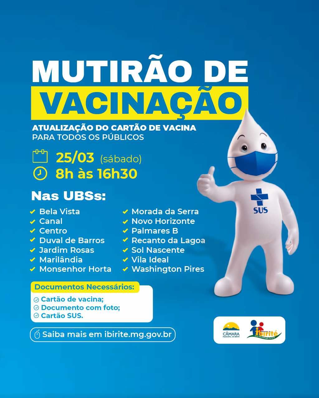 Prefeitura Municipal de Ibirité - Mutirão de Vacinação