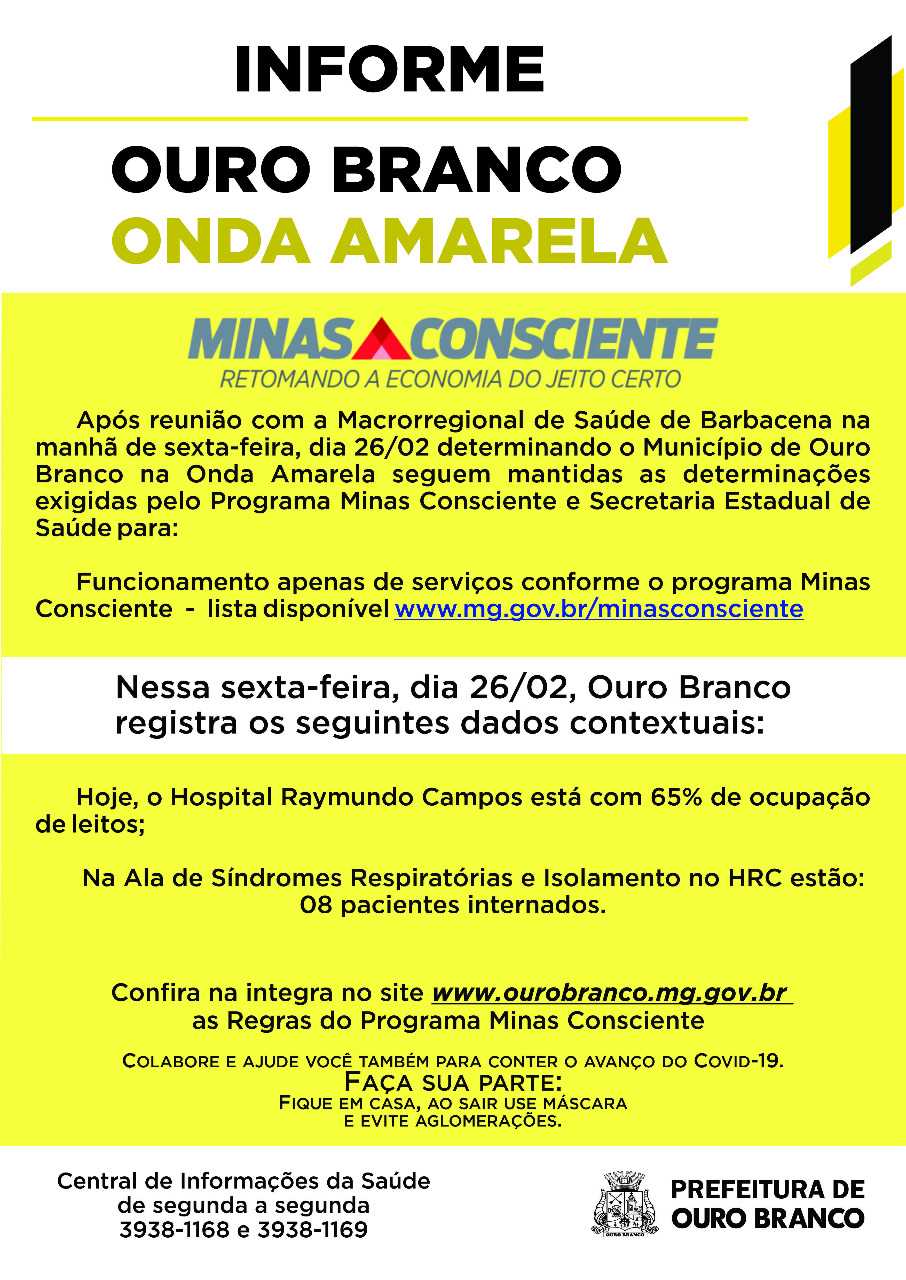 Prefeitura Municipal de Ouro Branco - Novas determinações Minas