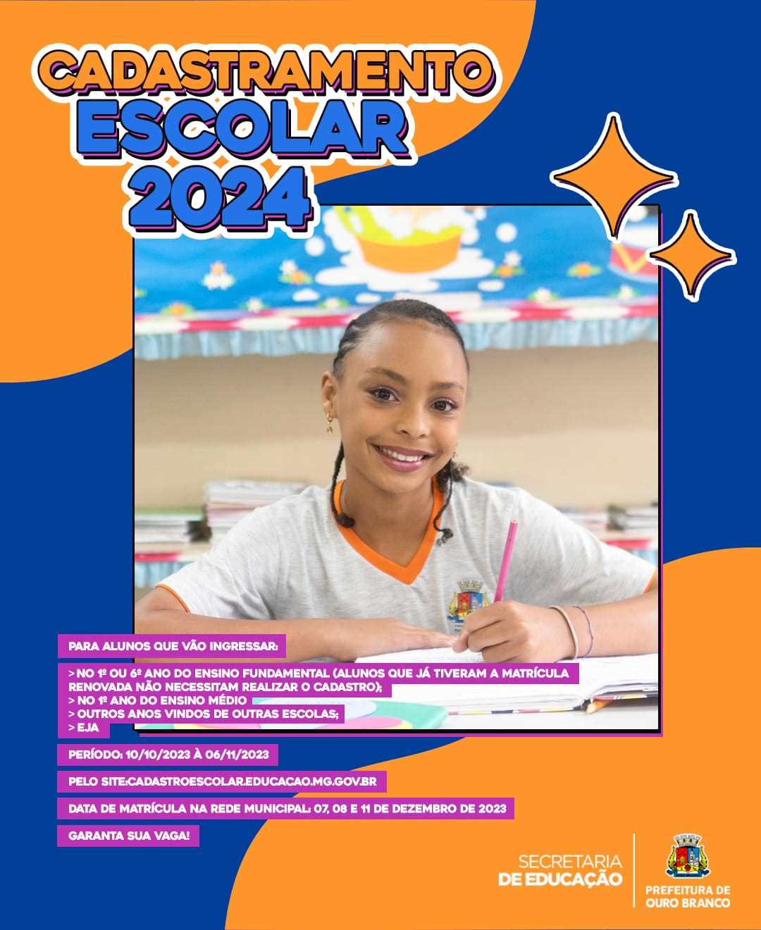Prefeitura Municipal de Ouro Branco - Cadastramento Escolar 2023