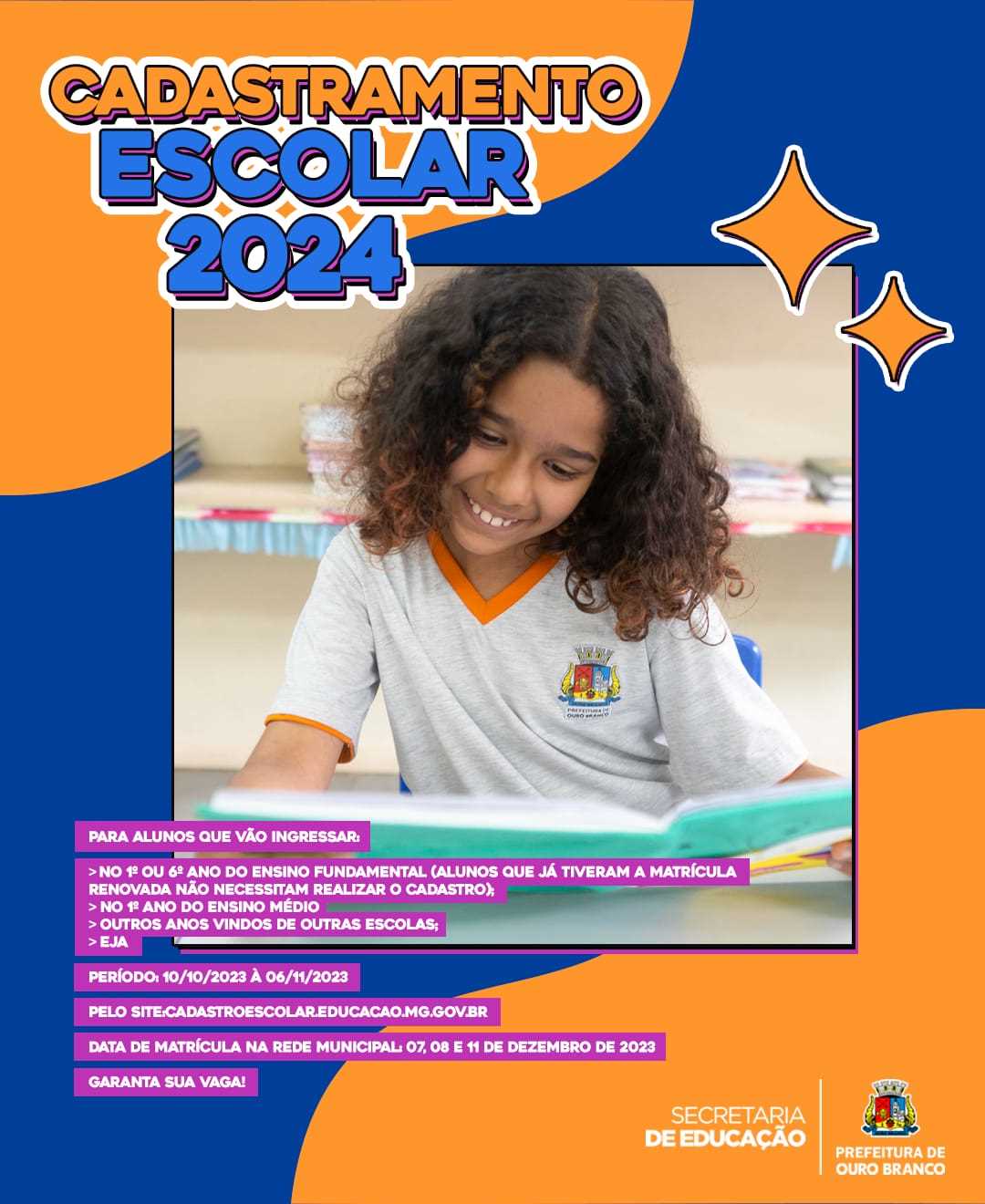 Prefeitura Municipal de Ouro Branco - Cadastramento Escolar 2023