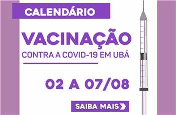 Novo calendário de vacinação até 07/08